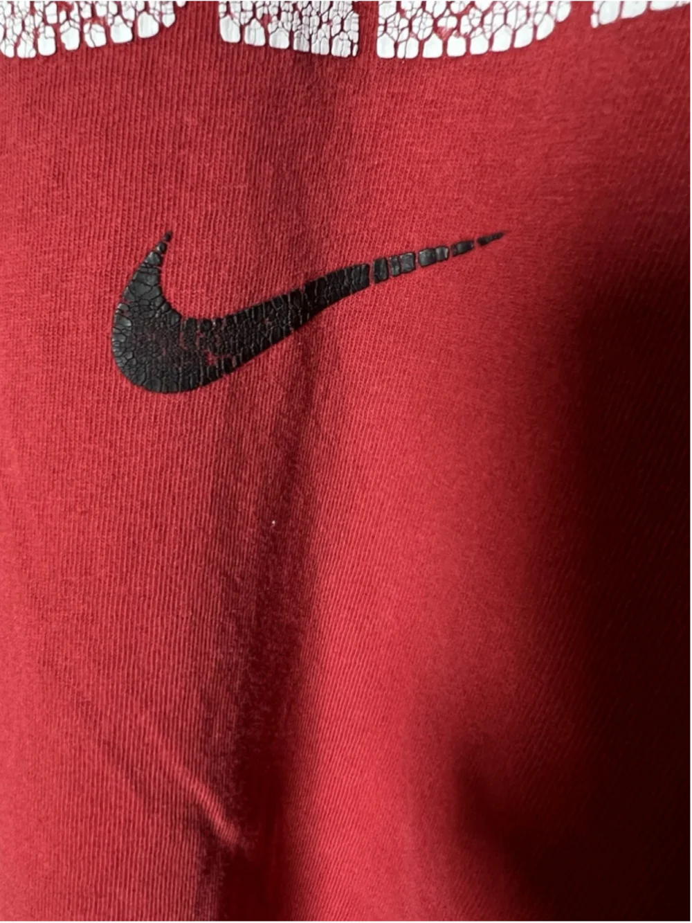 Nike Baseball Shirt Men’s XXL Red With Black Center Swoosh Y2K Short Sleeve